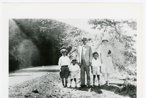 Family of five in road (ddr-densho-1007-336)
