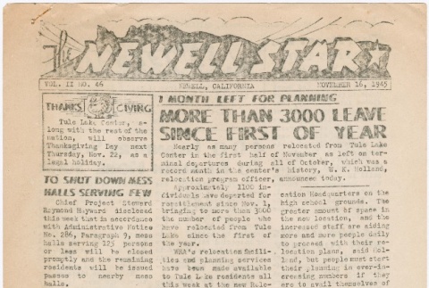 The Newell Star, Vol. II, No. 46 (November 16, 1945) (ddr-densho-284-98)