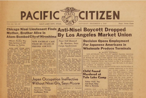 Pacific Citizen Vol. 21 No. 23 (ddr-densho-121-4)