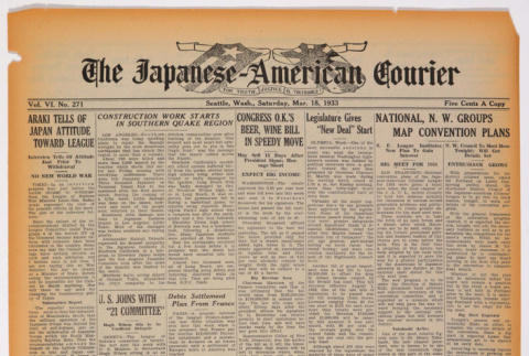 Japanese American Courier Vol. 6, No. 271 (March 18, 1933) (ddr-densho-96-304)