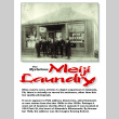 Digital document and photo with men standing outside Meiji Laundry with story of their Laundry in Alameda (ddr-ajah-6-239)