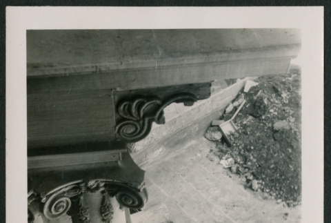 View of column top and decorative eaves from above (ddr-densho-426-2244)