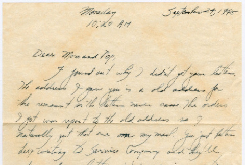 Letter from Tadashi Ishida to Mr. & Mrs. Y Ishida (ddr-densho-535-260)