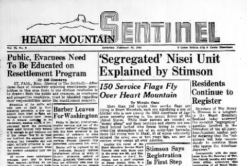 Heart Mountain Sentinel Vol. II No. 8 (February 20, 1943) (ddr-densho-97-116)