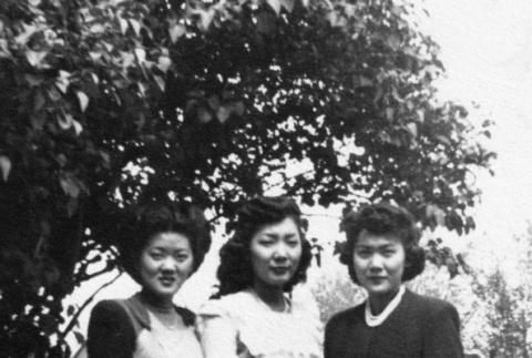 Three women standing in yard (ddr-ajah-6-344)