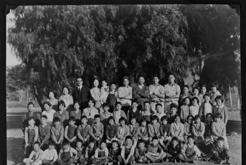 Children and staff outside San Luis Japanese Language School, 1929 (ddr-densho-1007-53)