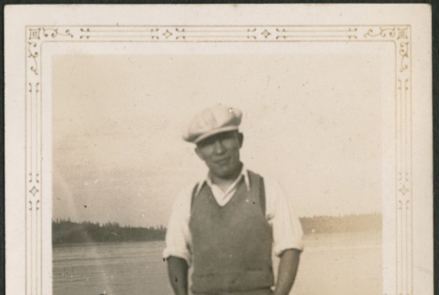 Man standing on shore (ddr-densho-316-223)
