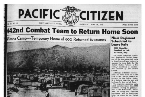 The Pacific Citizen, Vol. 22 No. 20 (May 18, 1946) (ddr-pc-18-20)