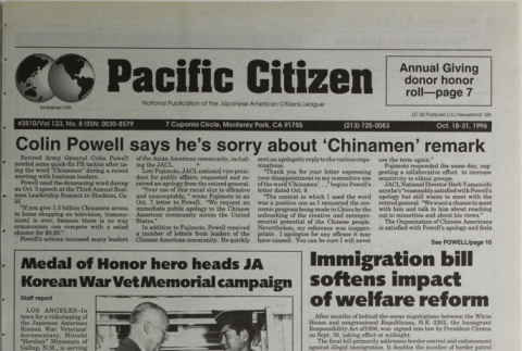 Pacific Citizen, Vol. 123, No. 8 (October 18-31, 1996) (ddr-pc-68-20)