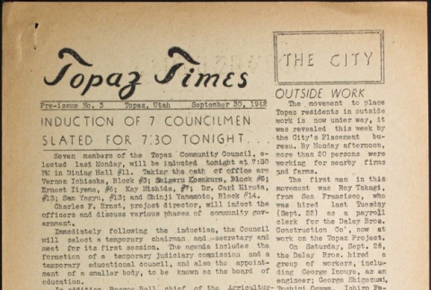 Topaz Times Pre-issue No. 3 (September 30, 1942) (ddr-densho-142-3)