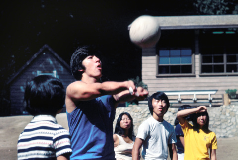 Campers playing volleyball (ddr-densho-336-326)