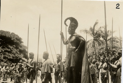 Men dressed in native Hawai'ian clothes (ddr-njpa-1-1581)