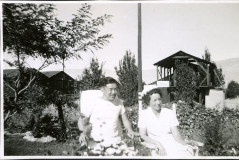 Manzanar, garden, hospital, patient, Hondo Family, Peter, McBride Family, Thelma, nurse (ddr-densho-343-123)