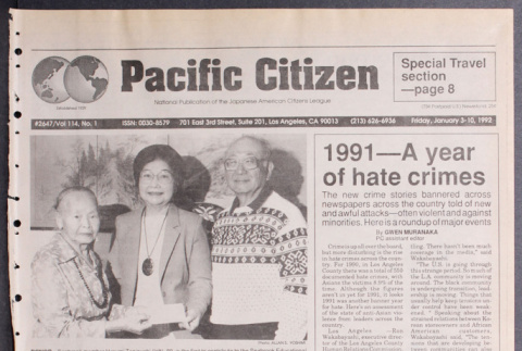 Pacific Citizen, Vol. 114, No. 1 (January 3-10, 1992) (ddr-pc-64-1)