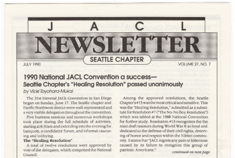 Seattle Chapter, JACL Reporter, Vol. 27, No. 7, July 1990 (ddr-sjacl-1-390)