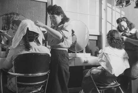 Cooperative beauty salon at Granada incarceration camp (ddr-csujad-14-42)