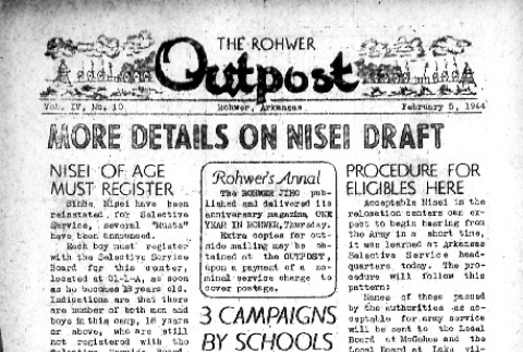 Rohwer Outpost Vol. IV No. 10 (February 5, 1944) (ddr-densho-143-137)