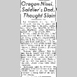 Oregon Nisei, Soldier's Dad, Thought Slain (October 14, 1945) (ddr-densho-56-1147)