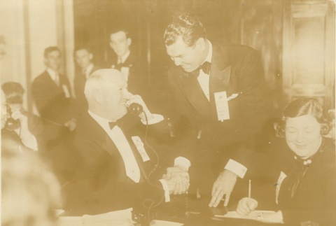 James A. Farley on the phone with Jack Dempsey (ddr-njpa-1-313)