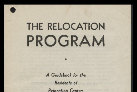Relocation program: a guidebook for the residents of relocation centers (ddr-csujad-55-345)