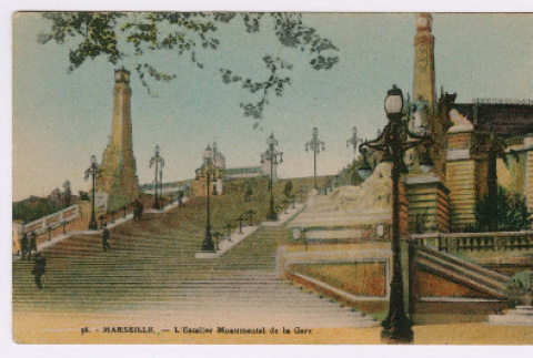 Blank Postcard of Escalier de la gare Saint-Charles in Marseille (ddr-densho-368-812)