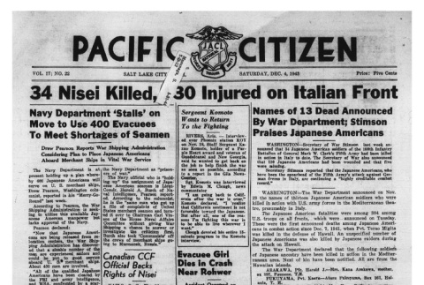 The Pacific Citizen, Vol. 17 No. 22 (December 4, 1943) (ddr-pc-15-47)