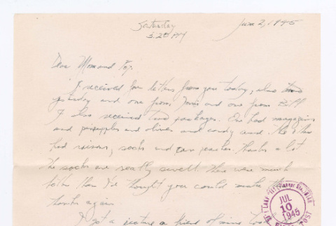 Letter from Tadashi Ishida to Mr. & Mrs. Y Ishida (ddr-densho-535-195)