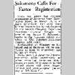 Sakamoto Calls for Faster Registration (March 23, 1942) (ddr-densho-56-706)