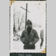 Man in uniform in snow (ddr-densho-434-310)