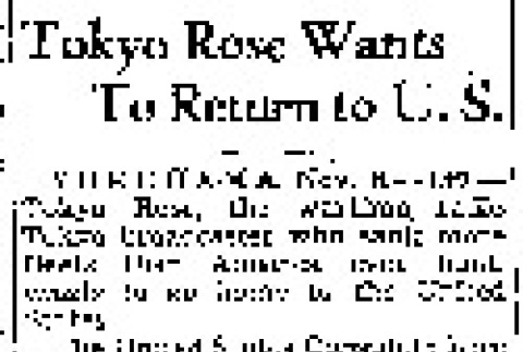 Tokyo Rose WantsTo Return to U.S. (November 6, 1947) (ddr-densho-56-1182)