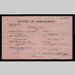 Notice of assignment, WRA-21, George Hideo Nakamura (ddr-csujad-55-2174)
