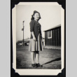 Smiling woman in a cardigan (ddr-densho-542-714)