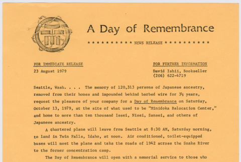 Press Release for Day of Remembrance Pilgrimage to Minidoka (ddr-densho-122-181)