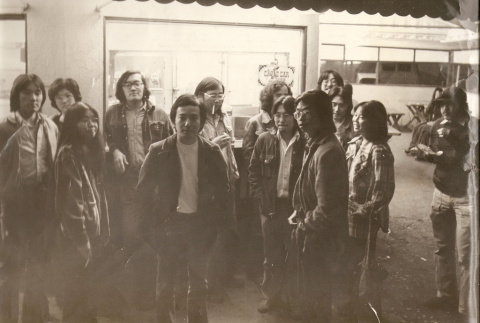 Staff of Gidra at Lucy's Drive In (ddr-densho-513-1)