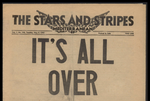 Stars and stripes, vol. 1, no. 246 (May 8, 1945) (ddr-csujad-55-2500)
