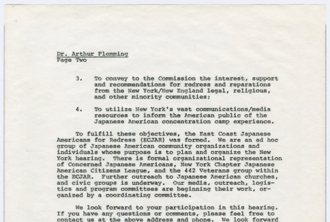 Carbon copy of page 2 of letter to Dr. Arthur Flemming from Sasha Hohri and Michi Kobi (ddr-densho-352-477)