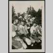 Baseball players sitting on bench (ddr-densho-359-725)