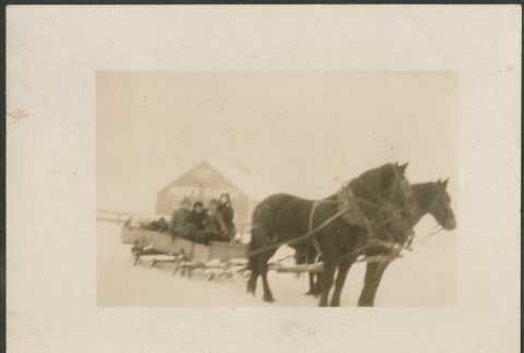 Group on horse drawn sleigh (ddr-densho-316-217)