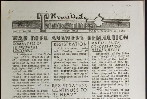 Topaz Times Vol. II No. 42 (February 19, 1943) (ddr-densho-142-105)