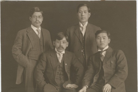 Portrait of four men (ddr-densho-321-504)