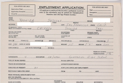 Employment application (ddr-densho-424-562)