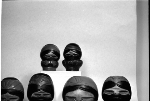 Small carved figures on display (ddr-densho-426-2210)