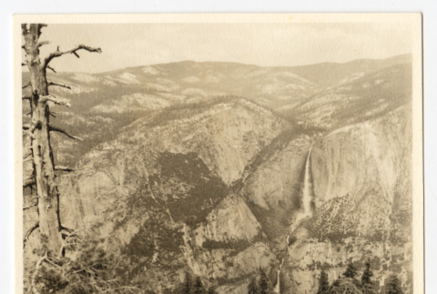 View of a waterfall into a valley (ddr-densho-542-821)