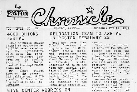 Poston Chronicle Vol. XVII No. 22 (February 10, 1944) (ddr-densho-145-469)