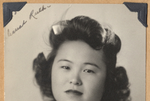 Portrait of Mitzi with a pearl necklace (ddr-densho-542-269)