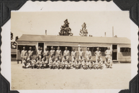 Group photo outside barracks (ddr-densho-466-938)