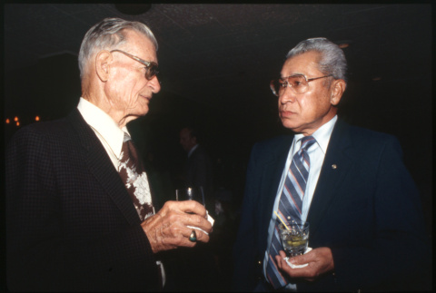 John Burden talking with one other (ddr-densho-1007-745)