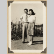 Mas and Chiyo beside a garden (ddr-densho-542-513)