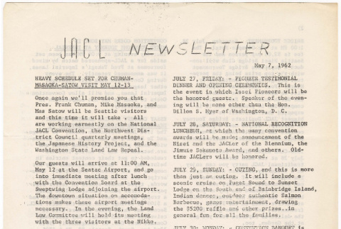 Seattle Chapter, JACL Reporter, May 7, 1962 (ddr-sjacl-1-232)