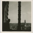 Soldier's silhouette overlooking Italian cityscape (ddr-densho-201-422)